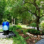 Viewing the fountain from the area outside of the master bedroom